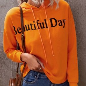Beautiful Day Letters Graphic Hoodie